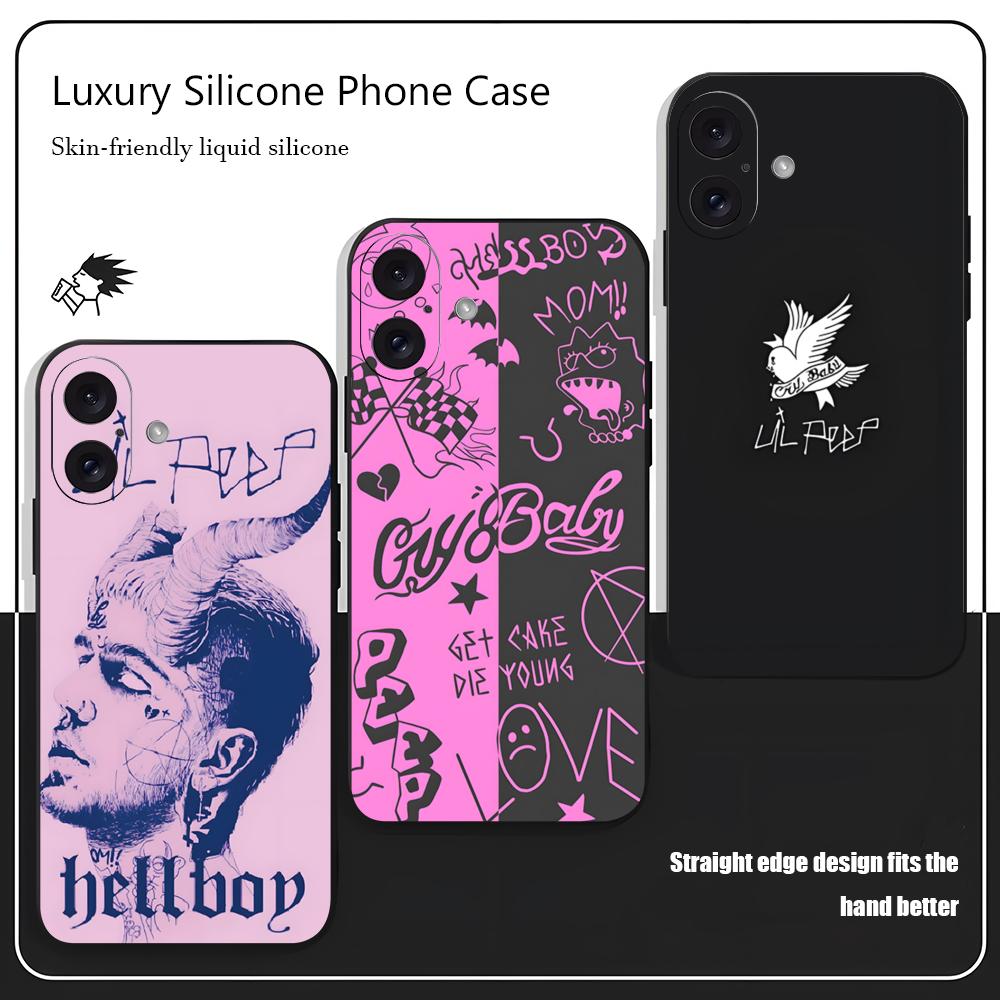 Phone Cases Black - Cover Morbida Nera Antiurto L-Lil Peep