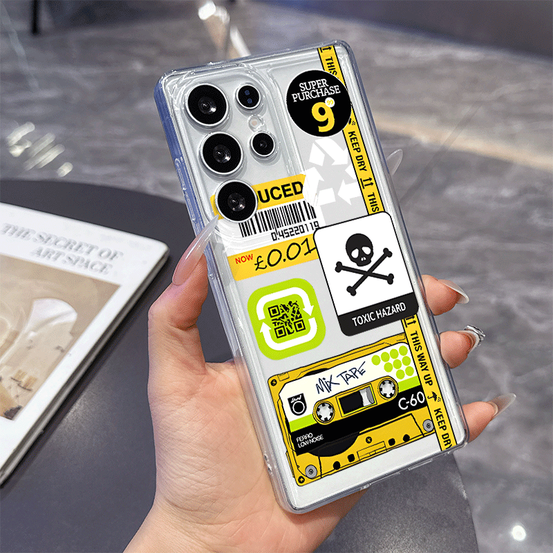 Phone Cases Funny - Cover Morbida Trasparente con Motivo Collage