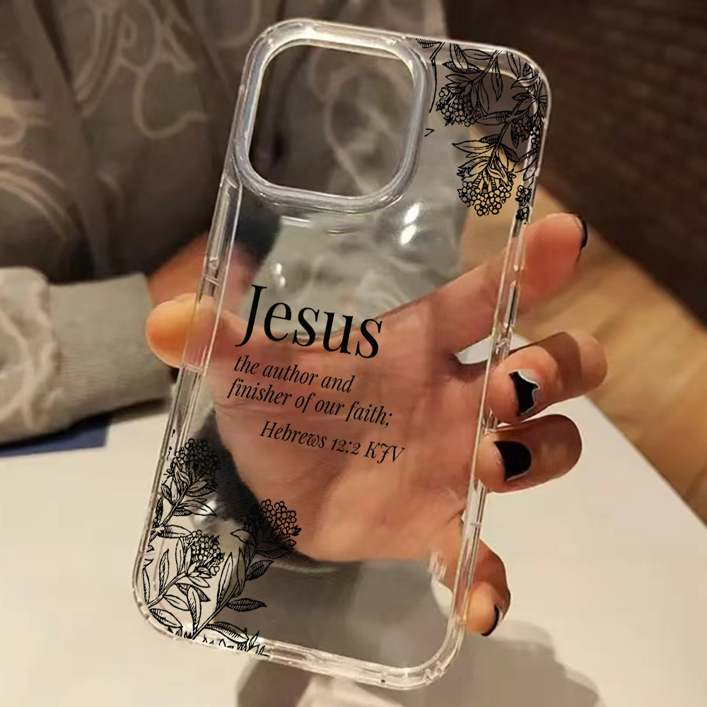 Phone Cases Jesus - Custodia Trasparente con Motivo Floreale e