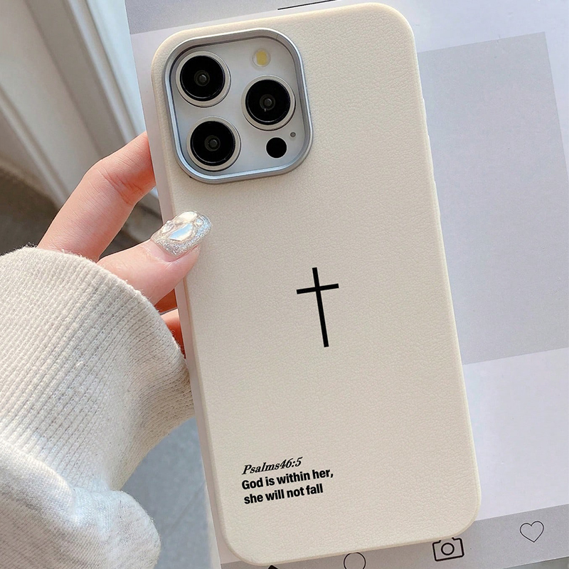 Phone Cases Jesus - Salmi 46:5 Croce Cristiana Elegante Lichee