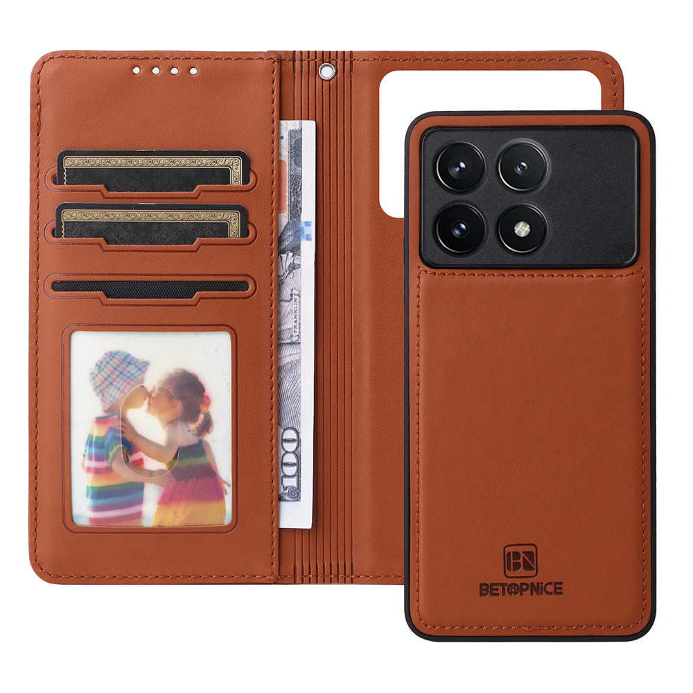 Leather Folio Wallet Case - BETOPNICE Custodia in pelle magnetica staccabile