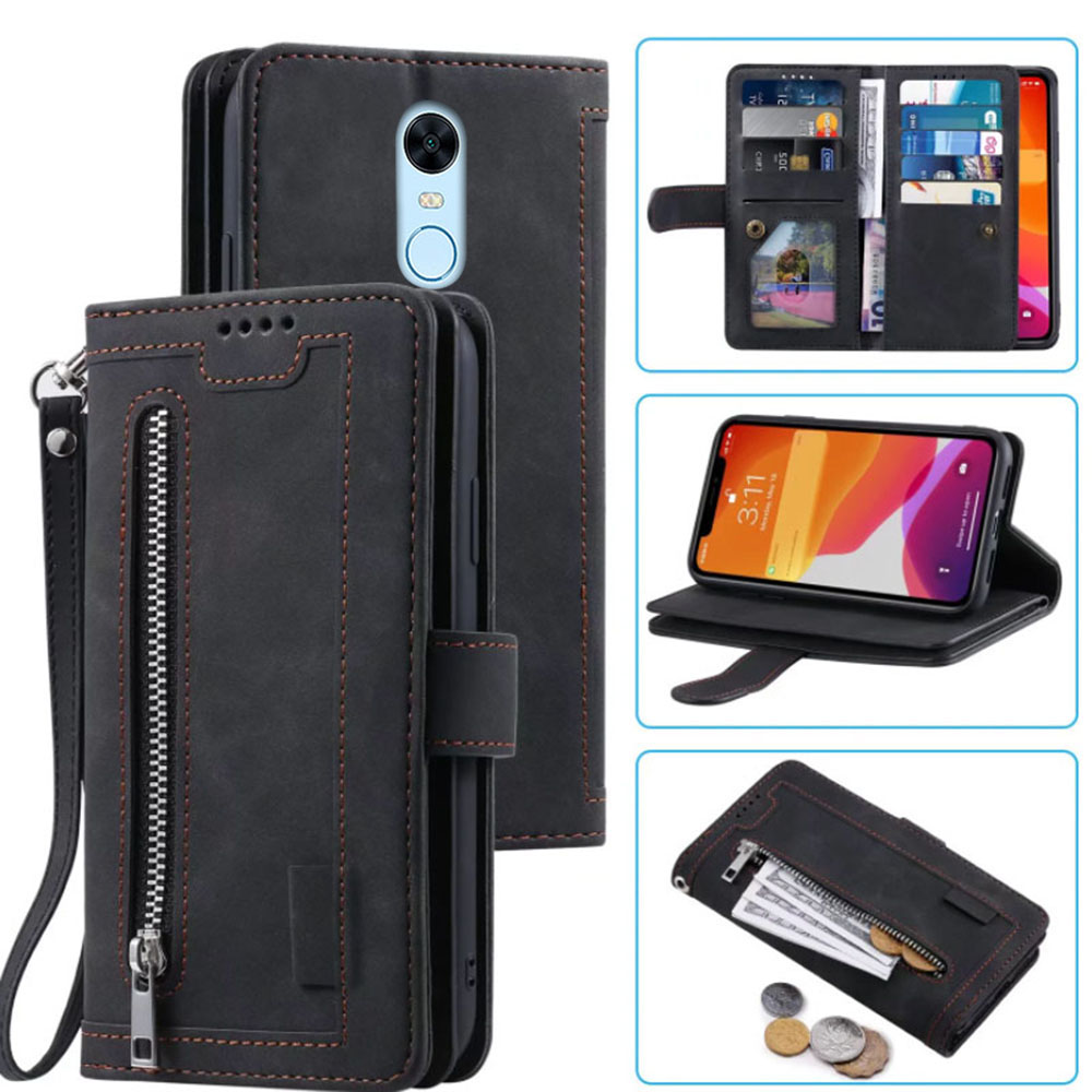 Leather Folio Wallet Case - Custodia a portafoglio per 9 carte