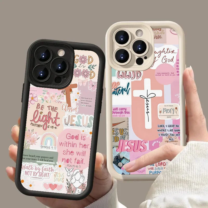 Slogan Con Croce Rosa Grafica  - Phone Cases Jesus recensione e prezzo