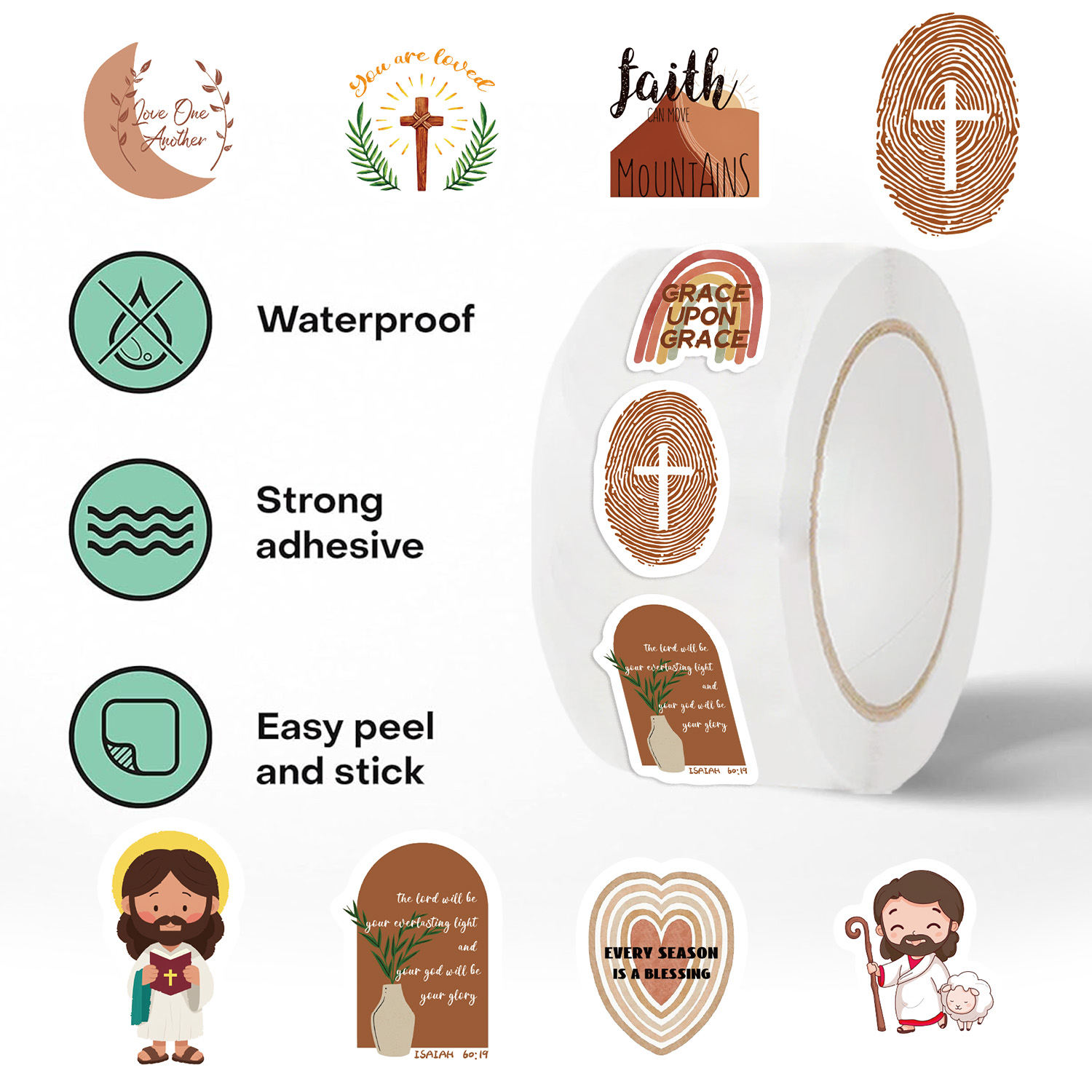 500 Adesivi Gesù per Rotolo, M - Phone Cases Jesus recensione e prezzo