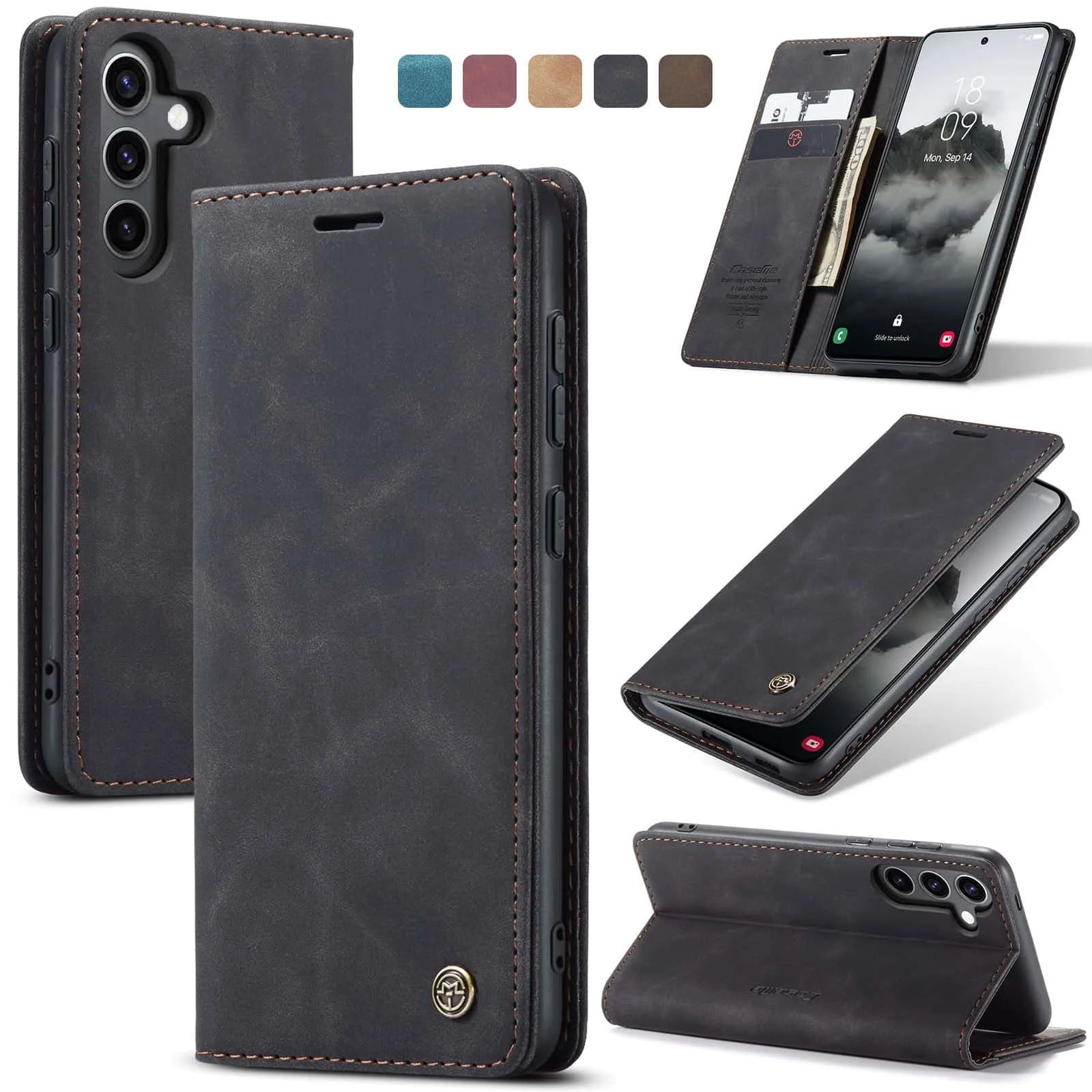 Custodia a libro retrò in pell - Leather Folio Wallet Case recensione e prezzo