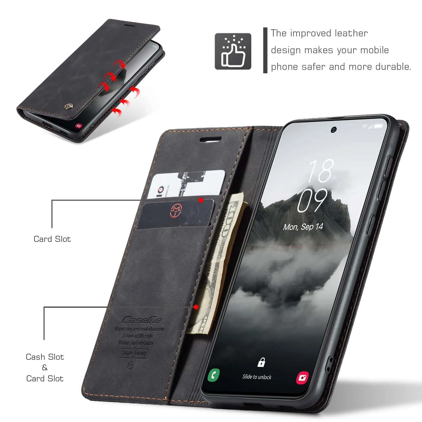Custodia a libro retrò in pell - Leather Folio Wallet Case recensione e prezzo