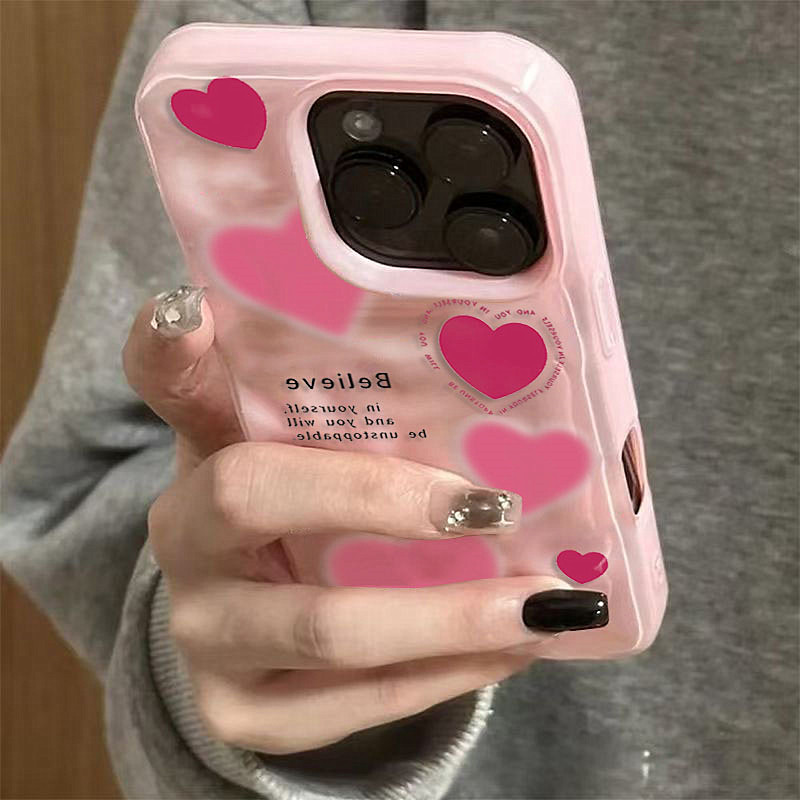 Luxury Pink Love Heart Folds T - Phone Cases Expensive recensione e prezzo
